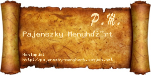 Pajenszky Menyhért névjegykártya